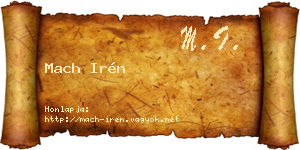 Mach Irén névjegykártya